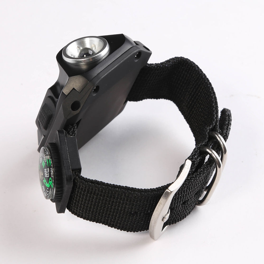 Tactical Rechargeable LED USB Wrist Bracelet Torch Flashlight Compass Outdoor eBay