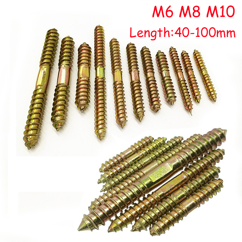 M6 M8 M10 Double Ended Dowel Screw Wood Threaded Self Tapping Rod Bar