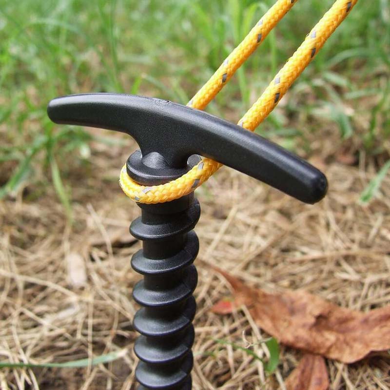 5pcs Plastic Beach Screw Spiral Tent Stakes Peg Nail Fishing Camping