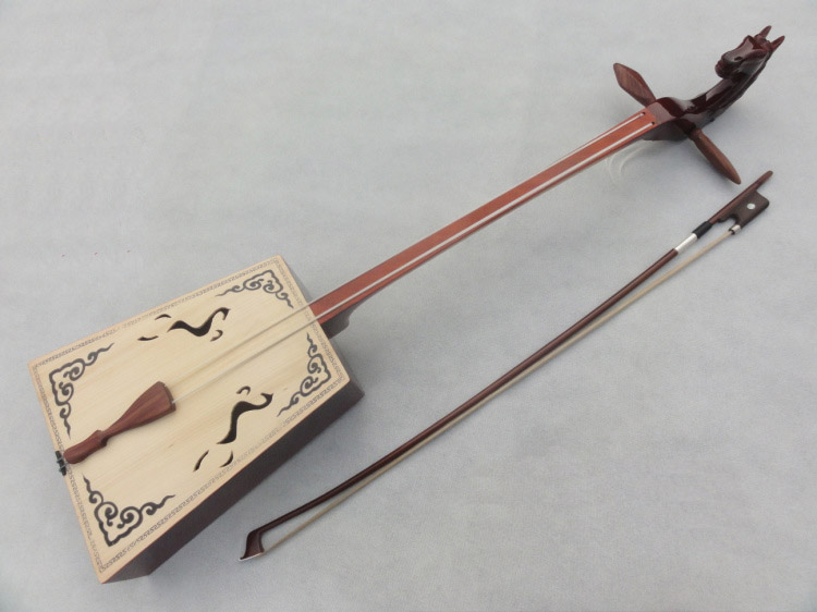 Fiddle Morin khuur Matouqin horse head string instrument Red Wooden