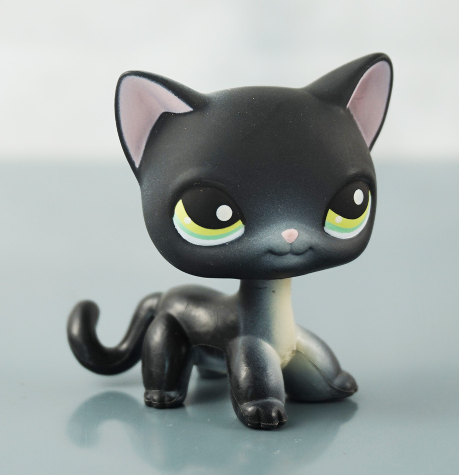 lps black and white shorthair cat