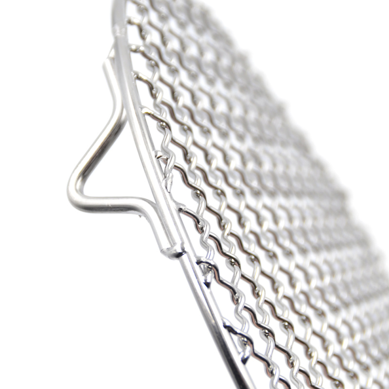 Round Stainless Steel Barbecue Wire Mesh With Rack Portable Durable DIY