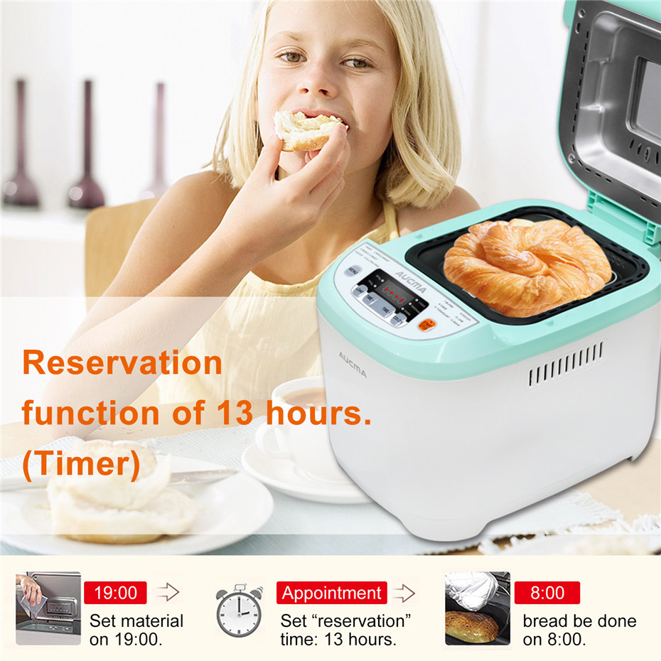 Aucma Bread Maker Automatic Yogurt Jam Doughnut Oven 12 Functions Bread