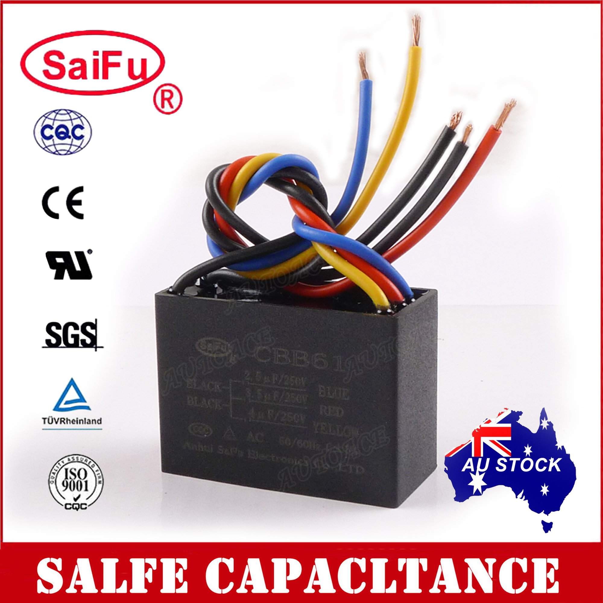 Saifu Cbb61 2 5uf 3 5uf 4uf 5 Wires Ac 250v 50 60hz Capacitor For