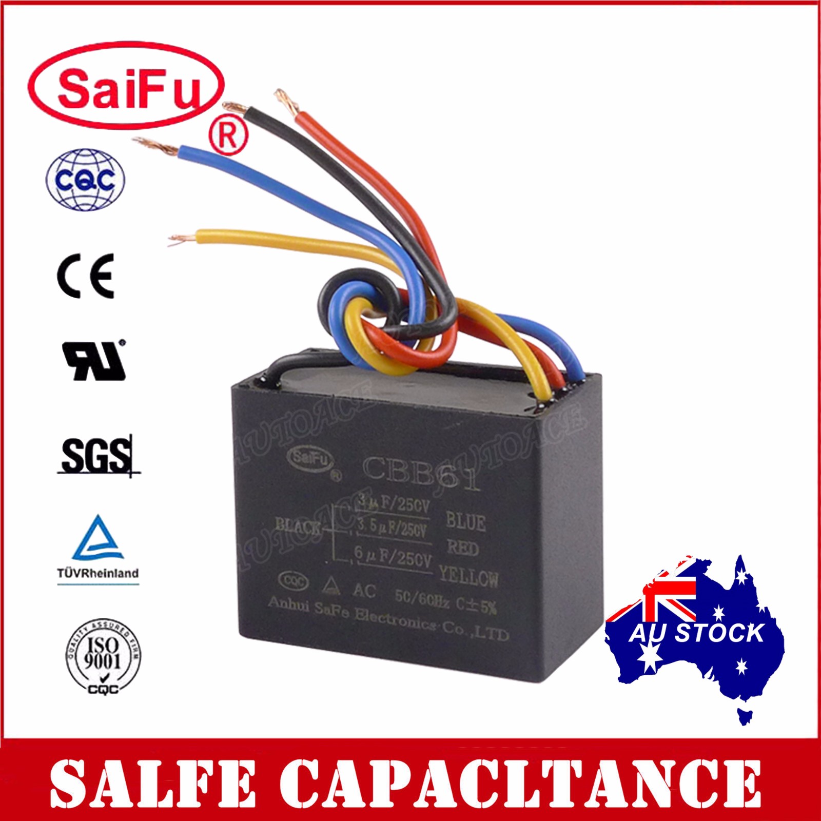 Details About Saifu Cbb61 3 3 5 6uf 4 Wires Ac 250v 50 60hz Capacitor For Ceiling Fan Oz