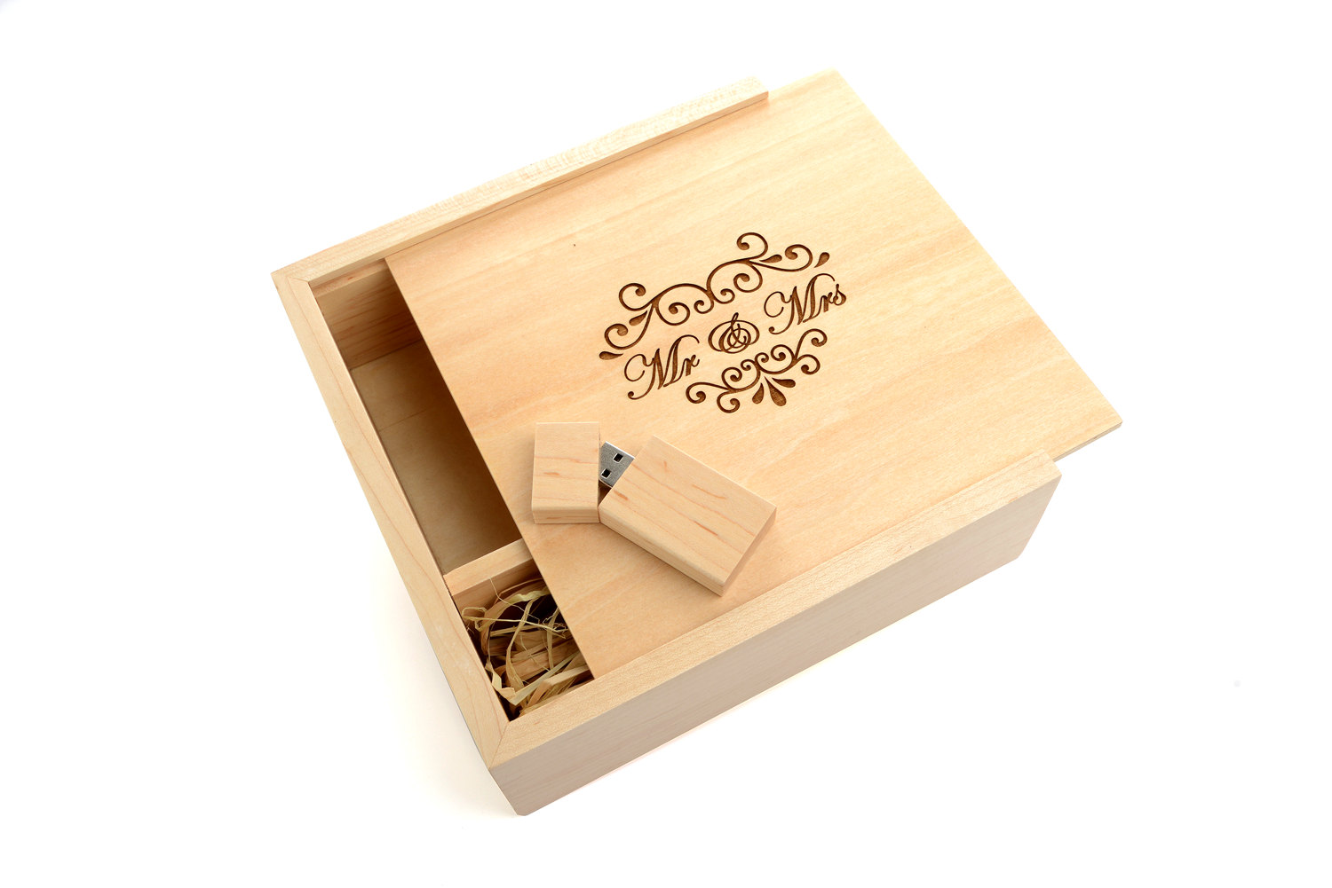 30X//Lot Free Custom Photography Block Maple Wood USB 2.0 Flash Drive+Wooden Box