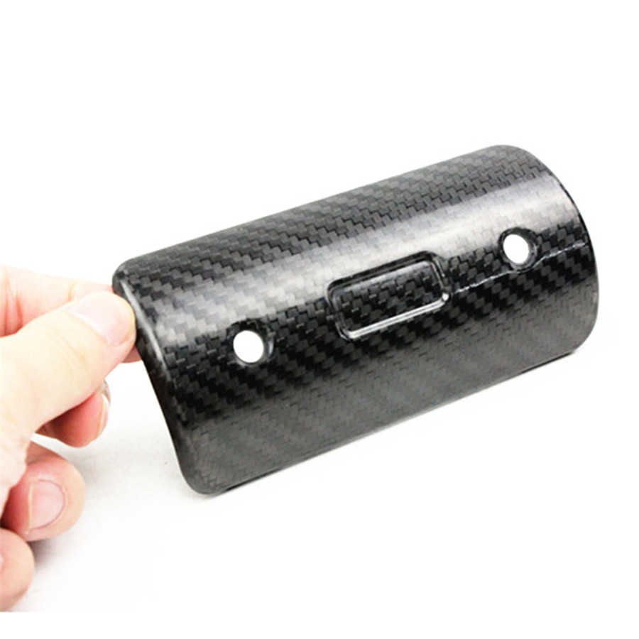 Magideal 4 INCH MOTORCYCLE CARBON FIBER EXHAUST HEAT SHIELD PROTECTOR COVER