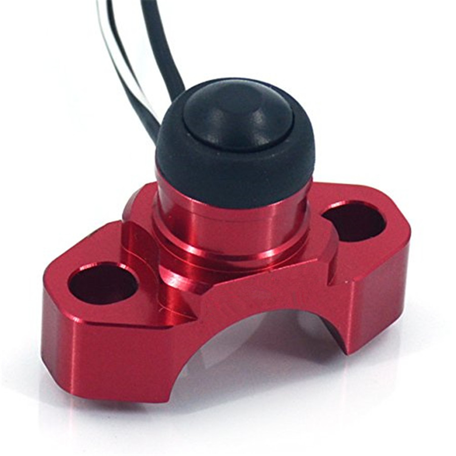 Red Motorcycle Scooters CNC Billet Aluminum Engine Stop Start Kill Switch Button