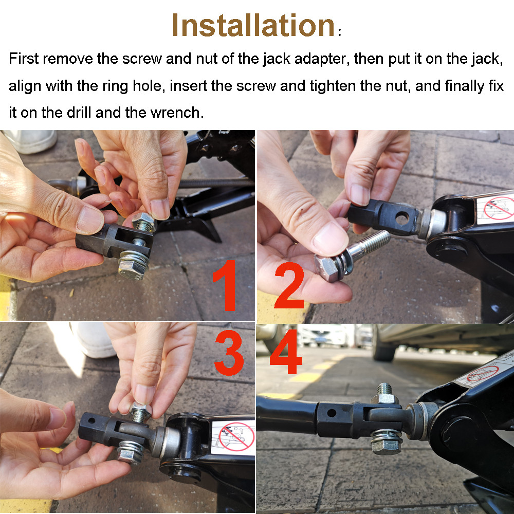 Scissor Jack Adapter For Use With 1/2" Drive Impact Wrench 13/16" Lug Wrench US eBay
