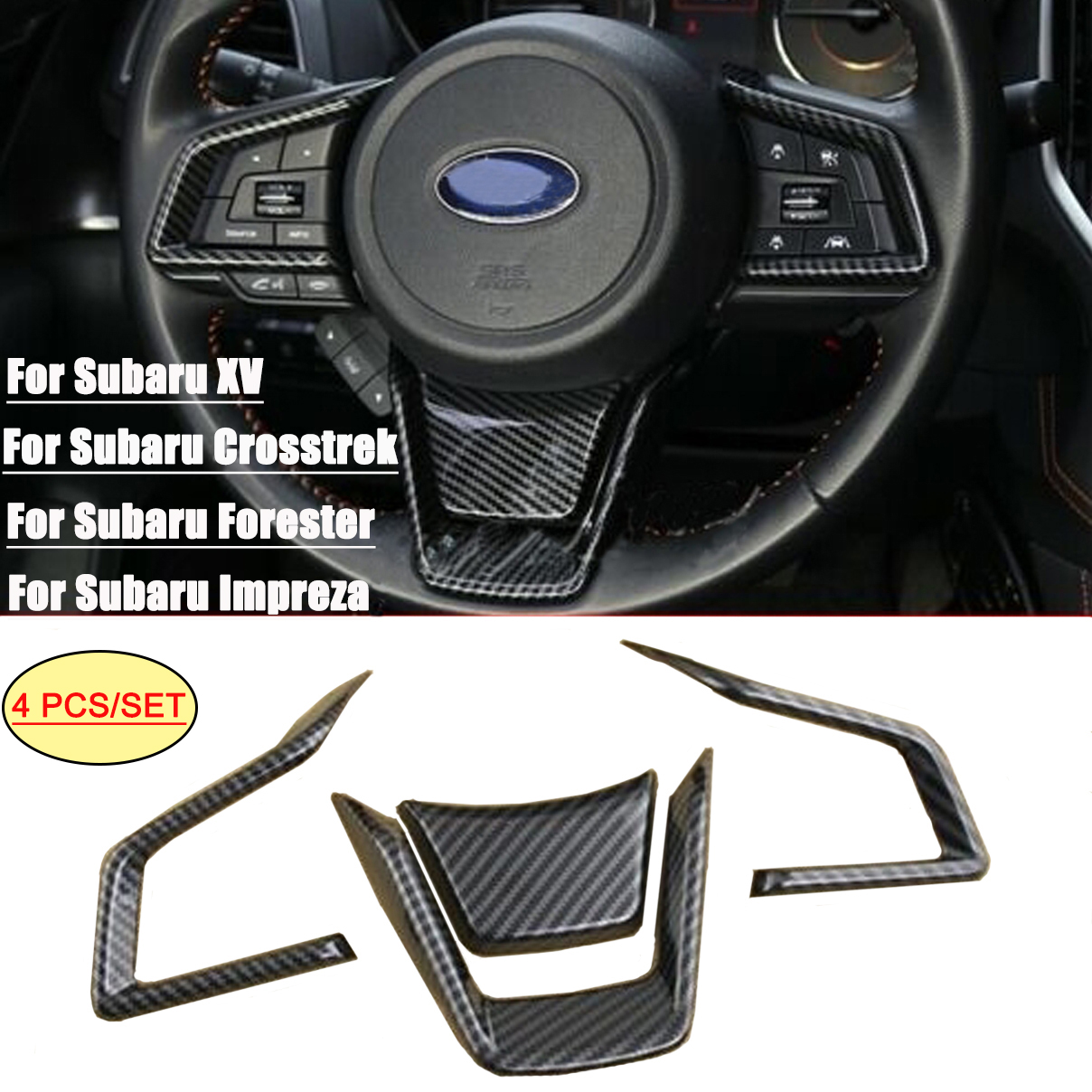 Carbon Fiber Steering Wheel Cover Trim for Subaru Crosstrek Impreza XV Forester eBay