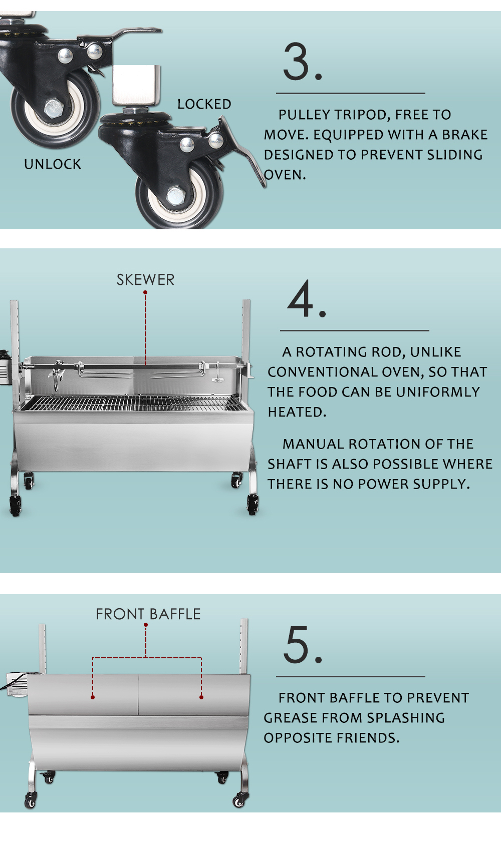 bella grande pizza oven on Garden Charcoal Barbecue Grill Outdoor Cooking Lamb Kabobs Rotisserie 106x44x81 Ebay