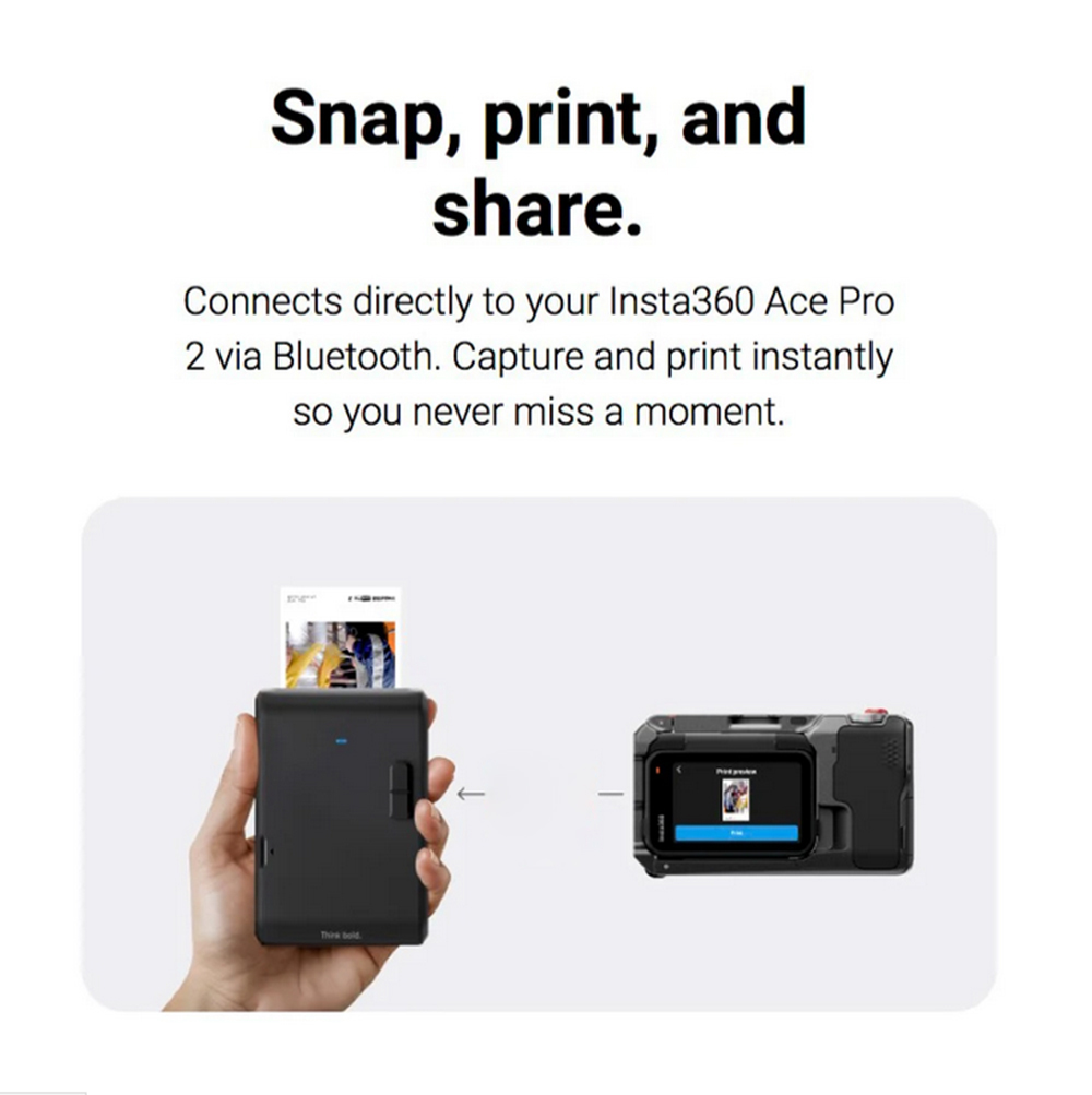 Instant Photo Printer For Insta360 Ace Pro2 Camera Pocket Printer