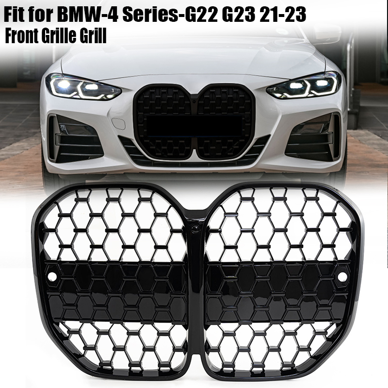 Glossy Black Front Bumper Kidney Grill For BMW 4 Series G22 G23 2