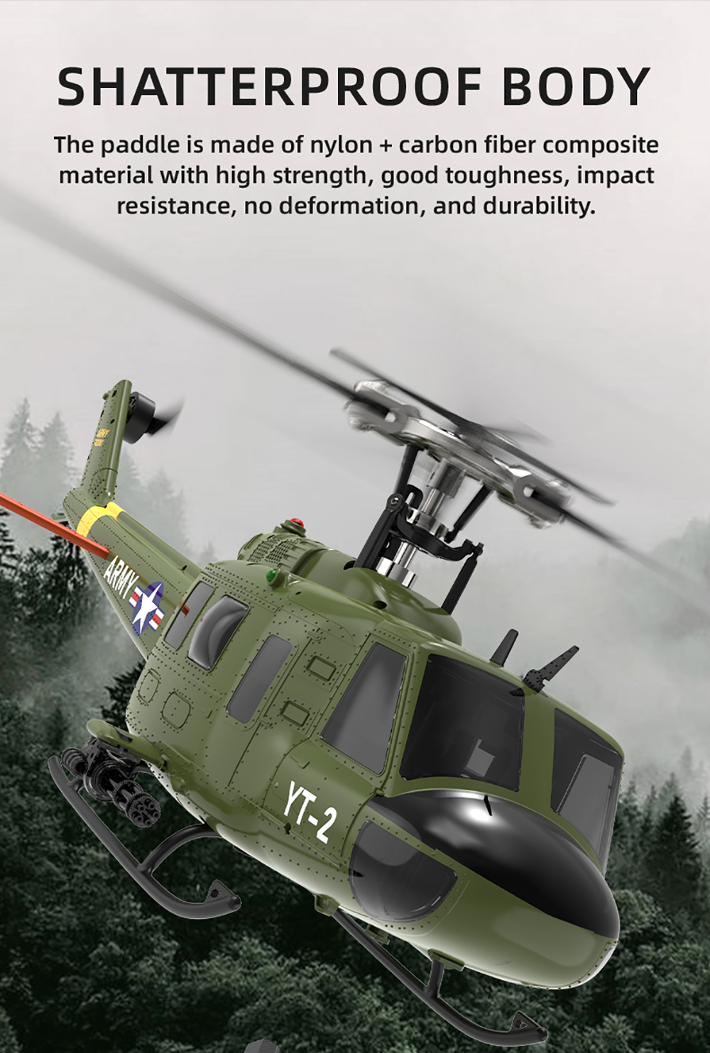 YUXIANG F07-V UH-1 Huey 6-Axis Gyro 6CH 3D Flying Brushless RC