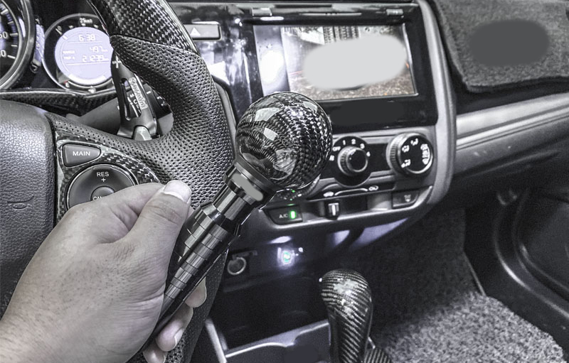 Replace Gear Shift Knob Cover Trim Carbon Fiber Fit For Honda Fit Jazz