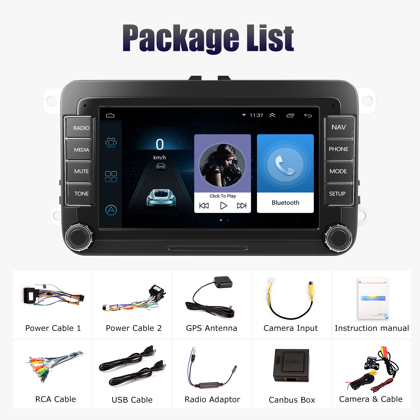 Wireless CarPlay Screen 7 IPS Screen For VW Volkswagen POLO GOLF PASS –  Andream(US)