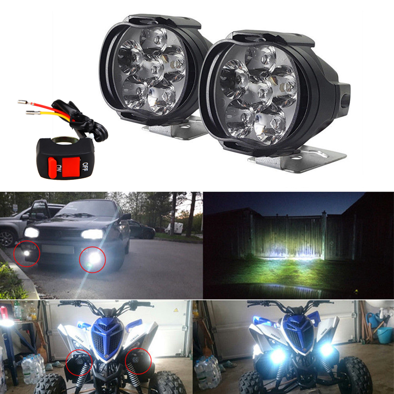 2x Motorrad Auto LED Nebelscheinwerfer Scheinwerfer Lampe Licht Fernscheinwerfer