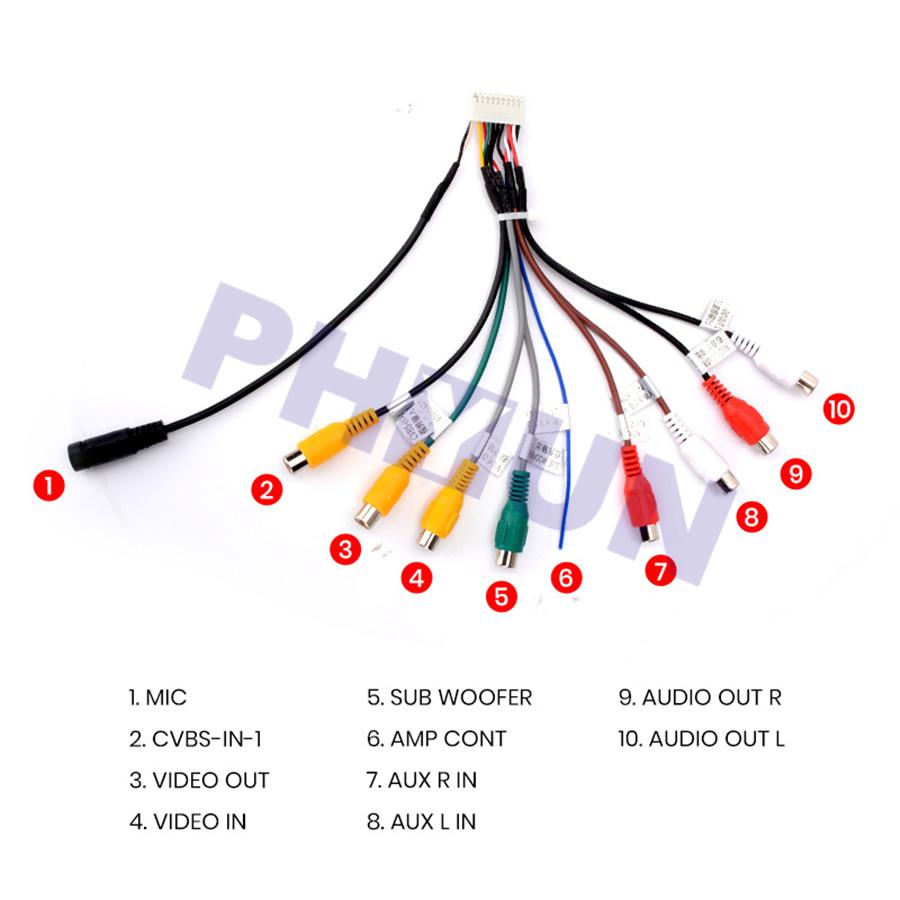 20-pol Autoradio Radio Cinch-stecker Kabel Aux IN Adapter Kabel MIC ...