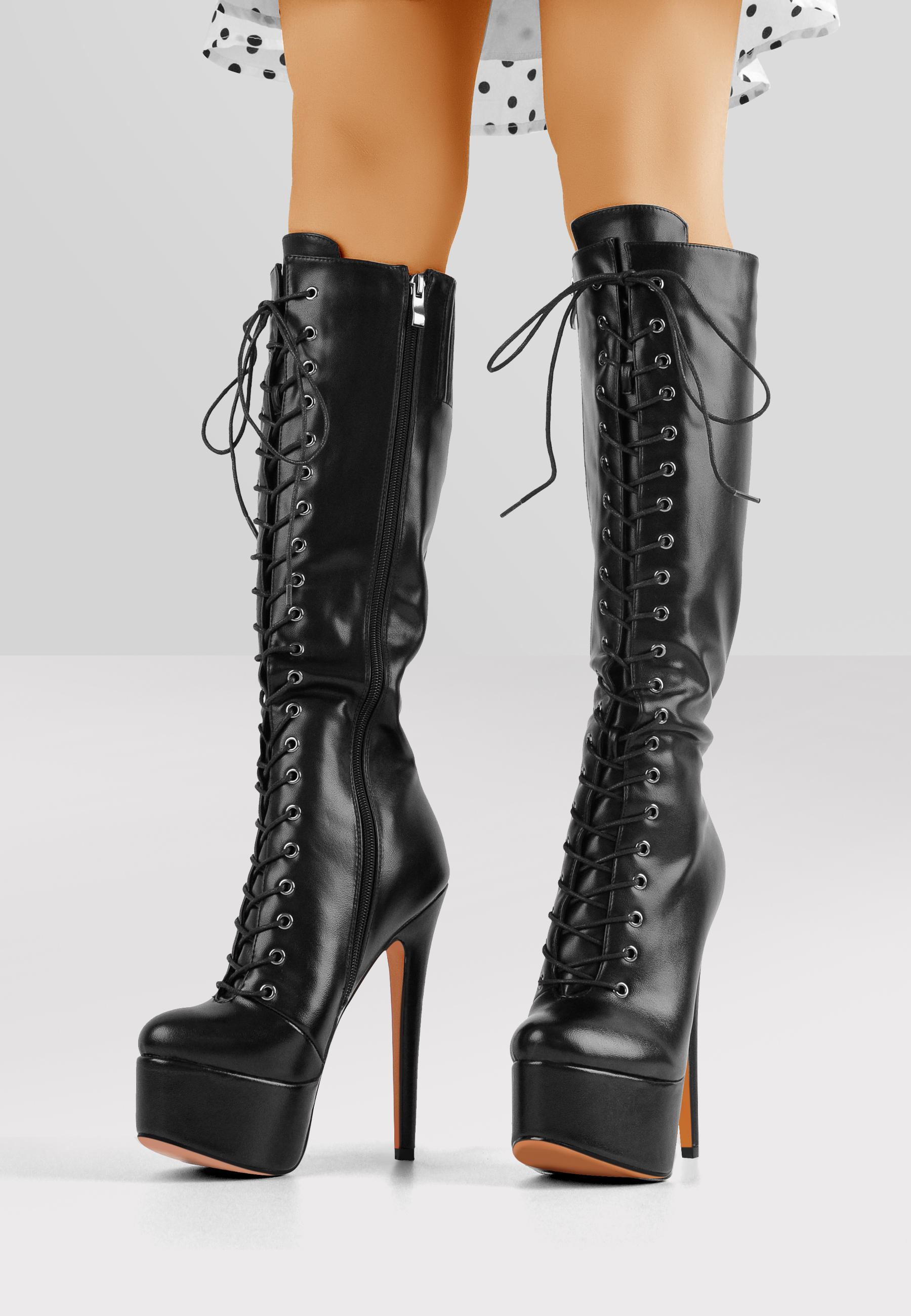 Onlymaker Womens High Heel Platform Lace Up Zipper Stretch Over The Knee Boots Ebay 4185