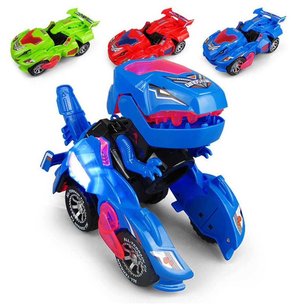 Kids Automatic Transforming Dinosaur LED Car Toy
