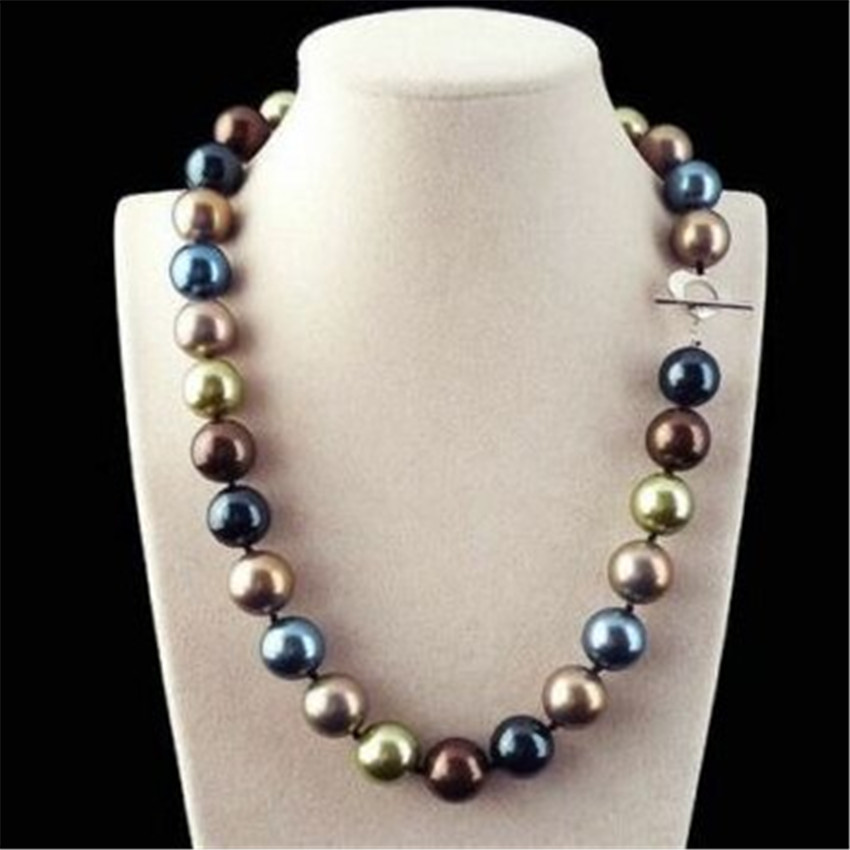 10mm/12mm Dark Blue South Sea  Shell Pearl Necklace 18"22"25" Inches Long