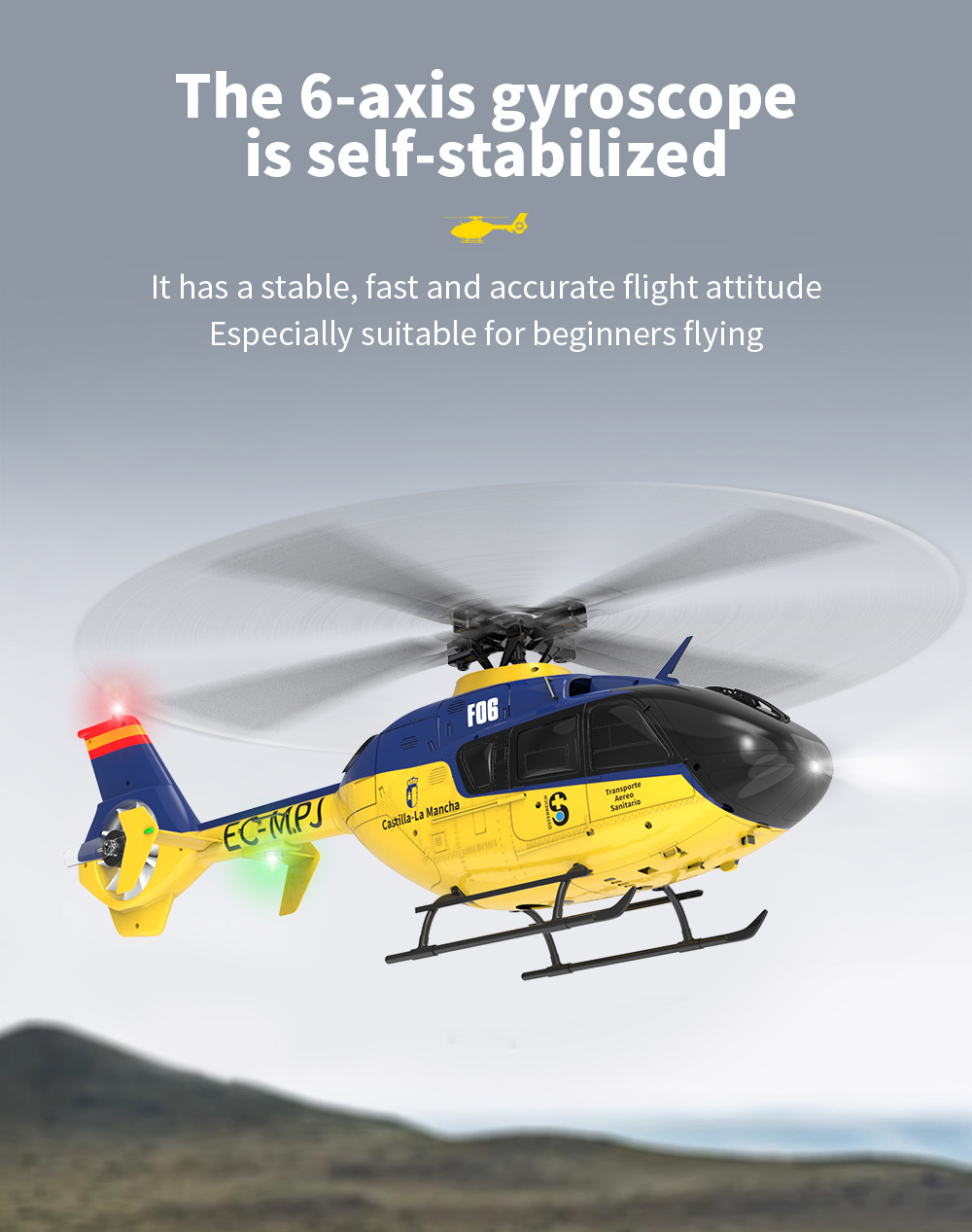 F06 EC135 ラジコンヘリコプター Yu Xiang F06 EC‑135 RC Helicopter – 6‑Channel Precision
