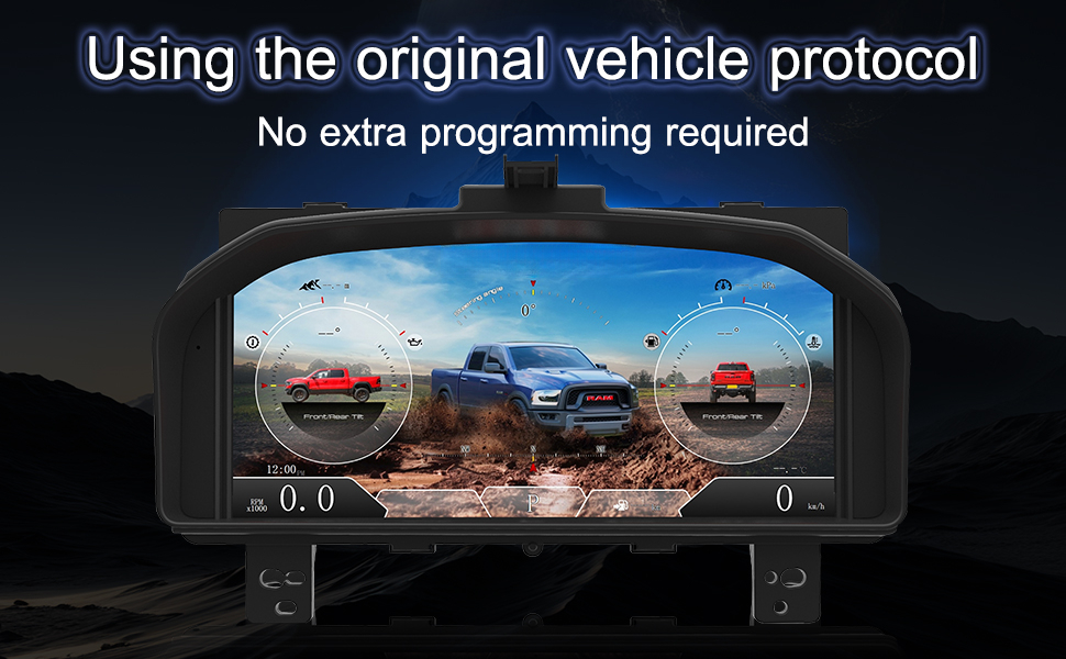 Digital Gauge Cluster Replacement for Dodge Ram 1500 2500 3500 2008-2012 Liquid Crystal Instrument