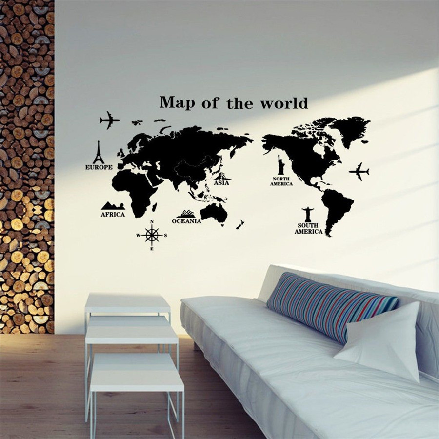 Diy Travel World Map Art Vinyl Quote Wall Sticker Decal Home Room Features Instantly Removable Repositionable And Reusable With No Harm Or Damage To The Surface Can Be Placed On Wall Fridge Tile Any Other