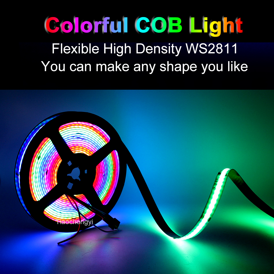 Waterproof 12V WS2811 RGB Color Chasing COB LED Strip 1~5m