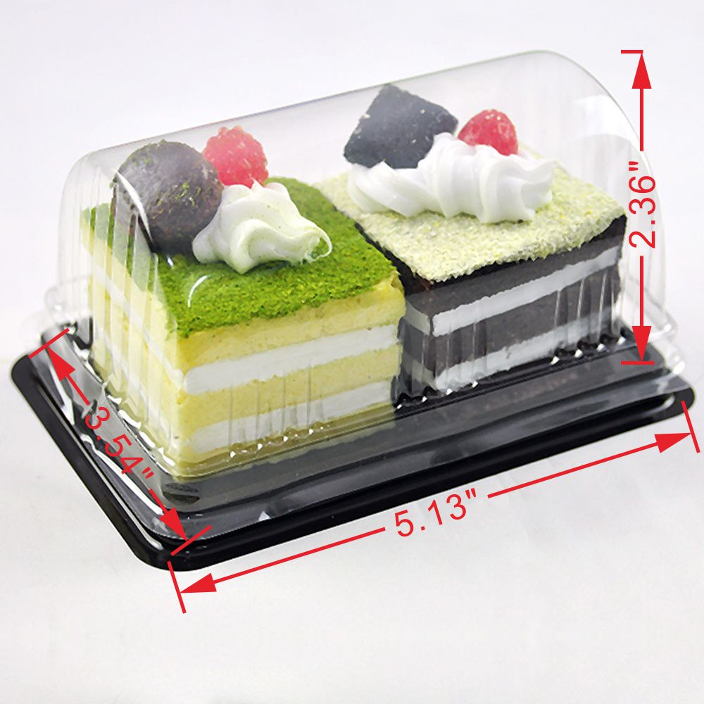 Rectangle Takeout Roll Cakes Dessert Pastries Container Plastic Box