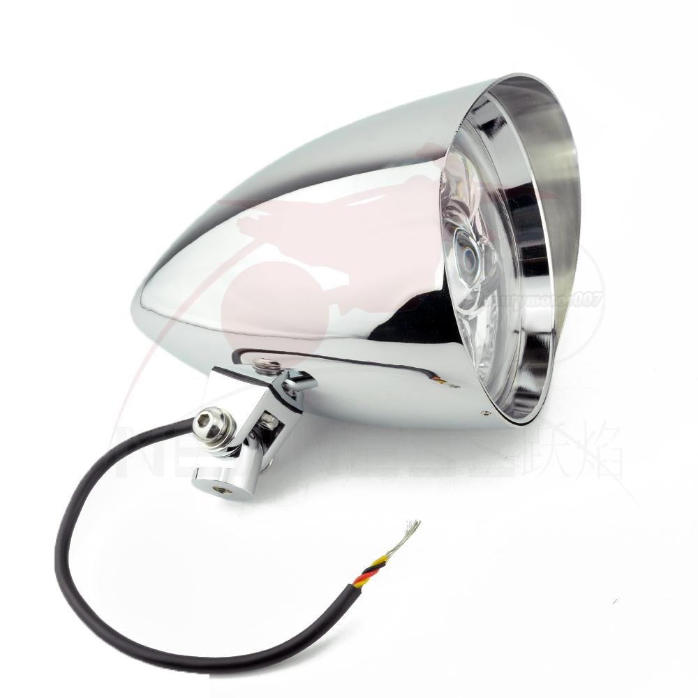 LED 6" Large Chrome Bullet Headlight For Harley Sportster XL Dyna