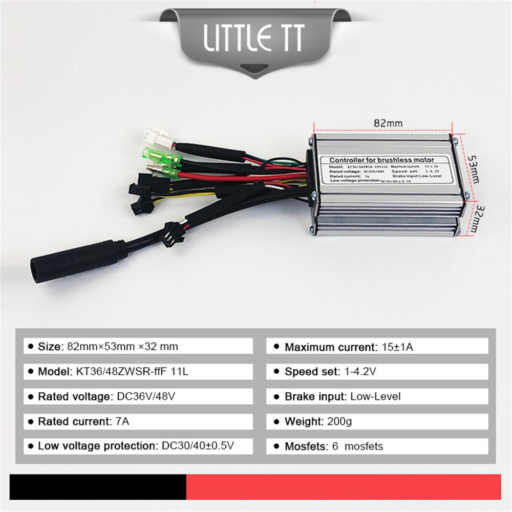 Contrôleur étanche 250W Contrôleur Vélo électrique ZYWUOY - 36/48V 15A - Moteur Sans Balais 250W - Étanche Contrôleur étanche 36V 48V