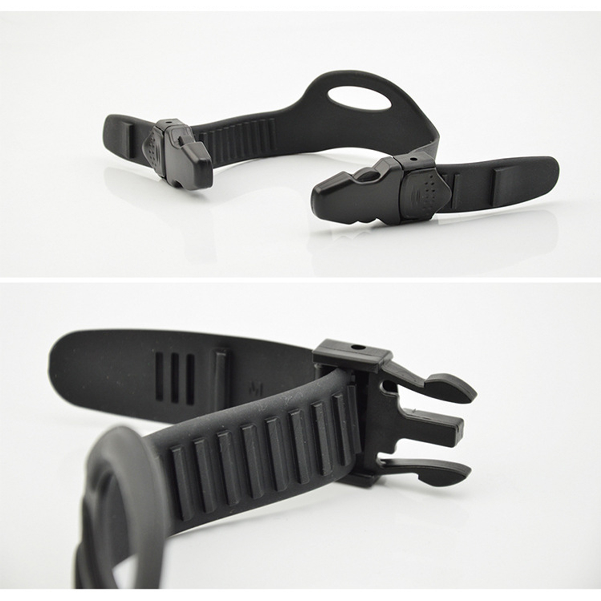 1 Pair Scuba Diving Black Rubber Replacement Fin Straps w/ Quick