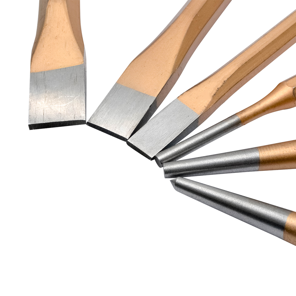 6 PIECE PUNCH AND CHISEL SET HEAVY DUTY FOR MECHANICS ENGINEERS AND DIY