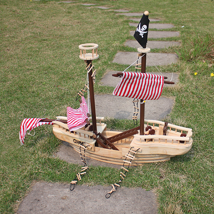 wooden toy pirate ship