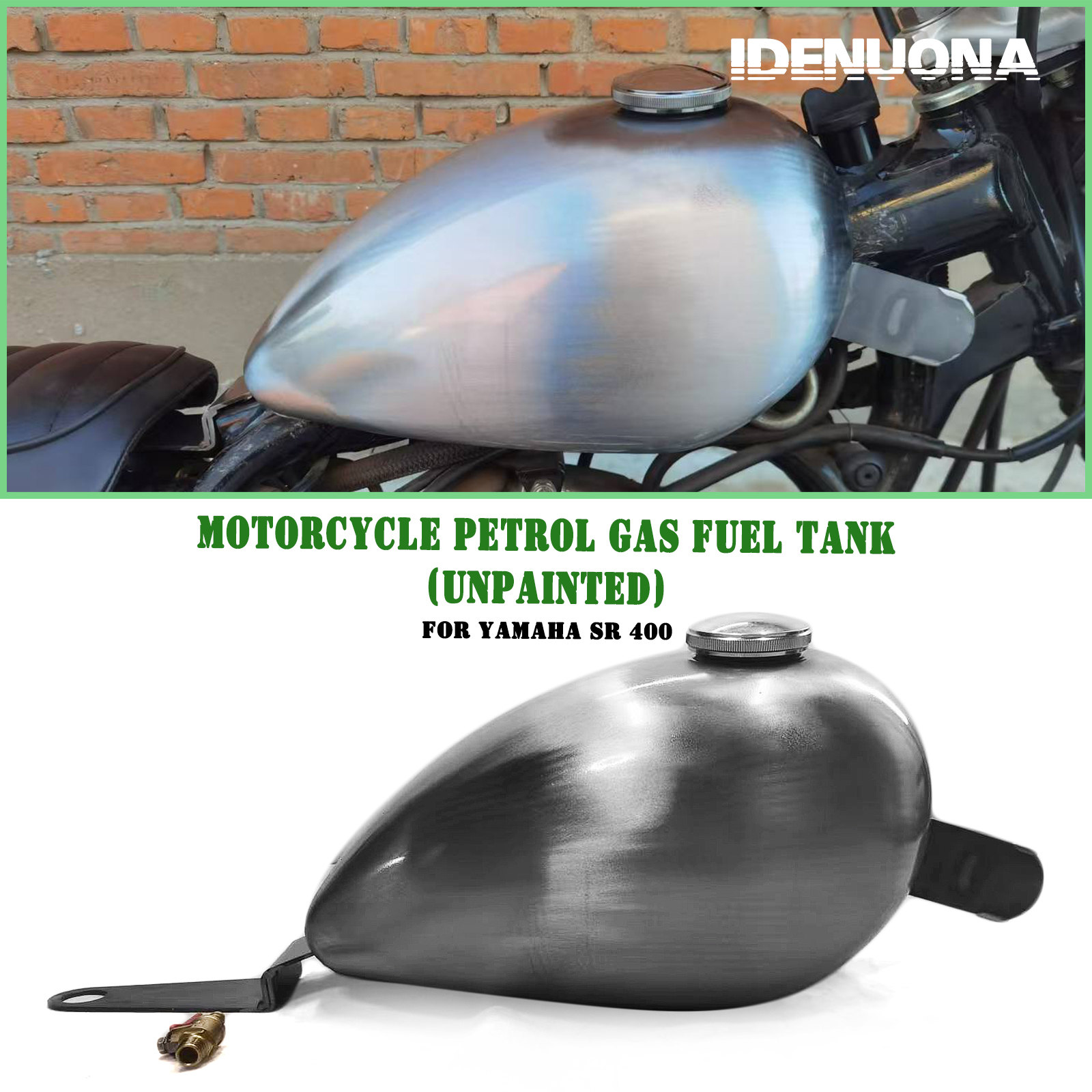 100% Handmade Motorcycle Gas Fuel Tank for Yamaha SR400 with Oil