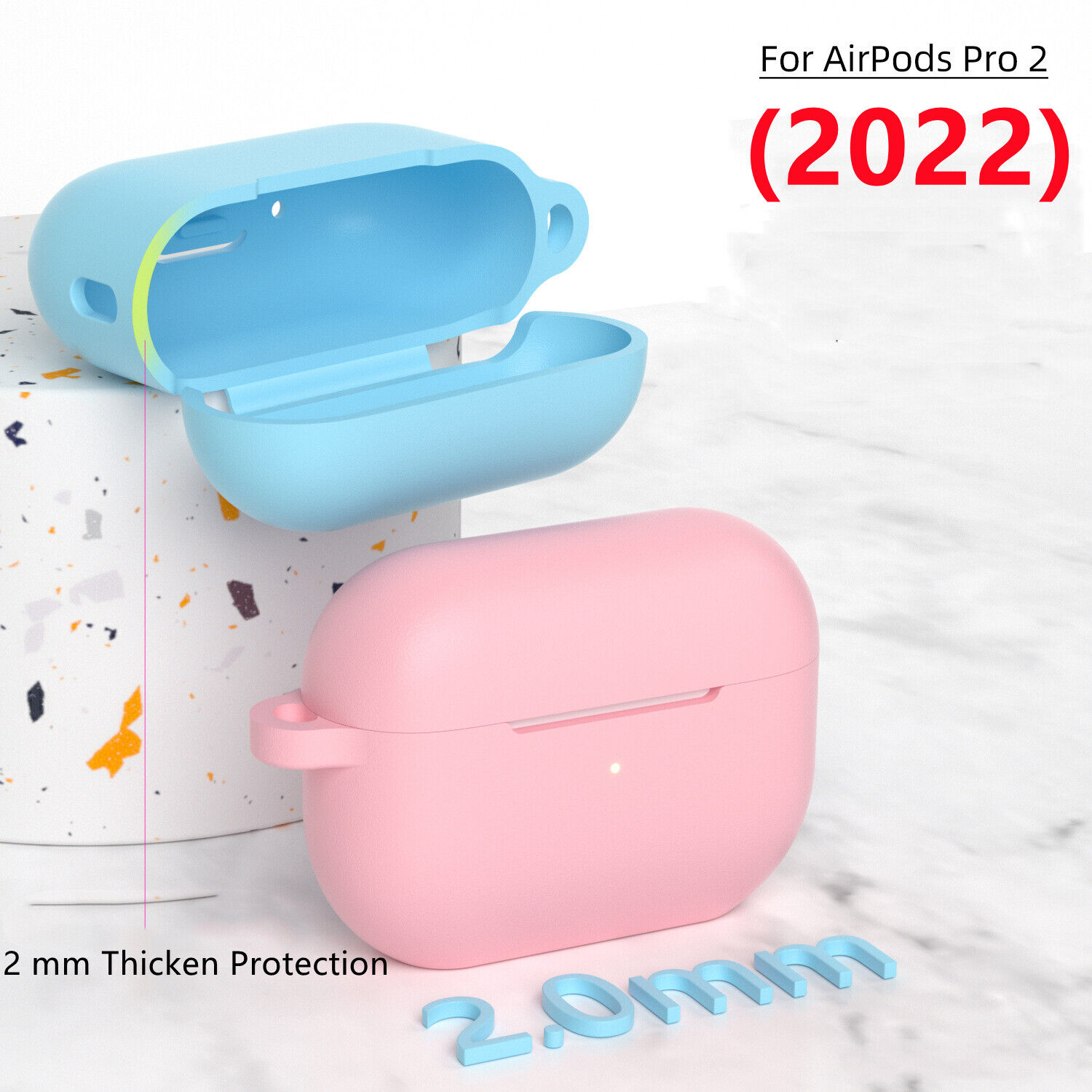 ULAK Compatible avec AirPods Pro & AirPods Pro 2 Case, Design de Couverture TPU Douce à l