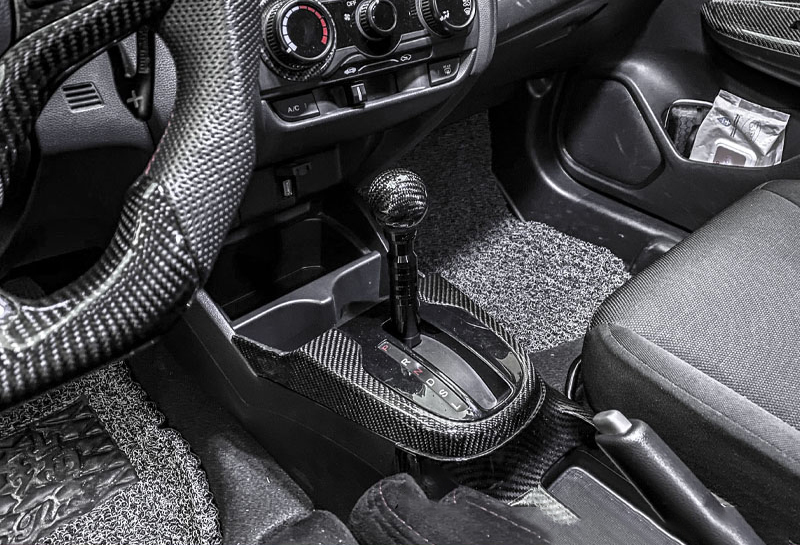 Replace Gear Shift Knob Cover Trim Carbon Fiber Fit For Honda Fit Jazz