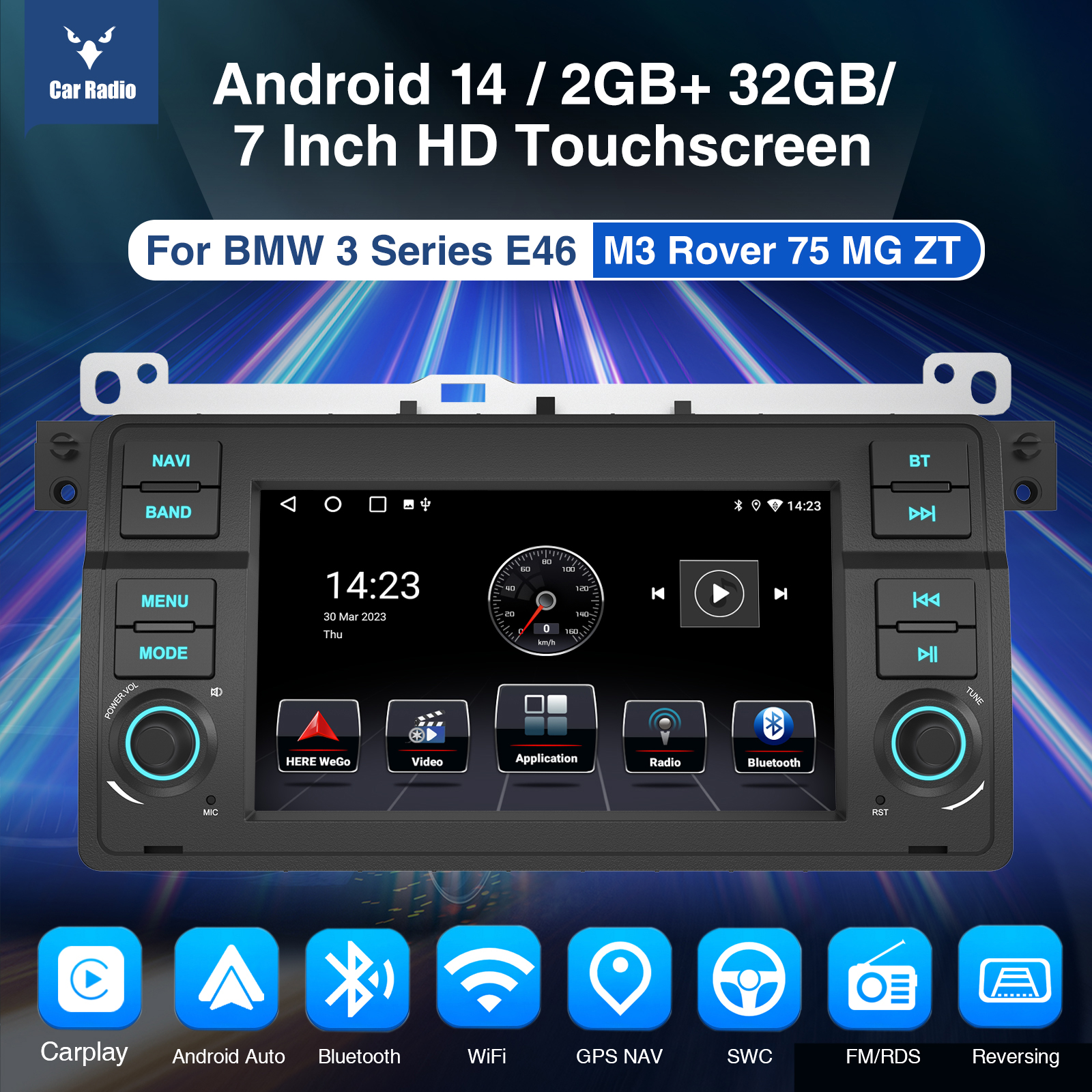 7 CarPlay For BMW E46 320/325/328 Android 14 Car Radio GPS Navi Stereo WIFI BT 7 CarPlay For BMW E46 320/325/328 Android 14 Car Radio GPS Navi Stereo WIFI BT
