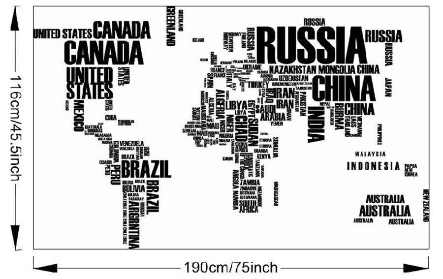 Wall Stickers Letter World Map E Removable Vinyl Decal Mural Art Wall Stickers Letter World Map E Removable Vinyl Decal Mural Art Home Decor