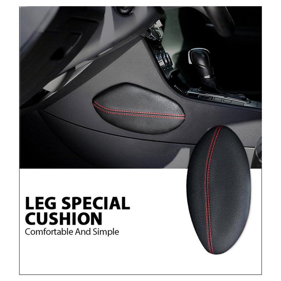 MinLia Car Seat Knee Pad Cushion – Universal Leather Thigh Support Pillow For Cars