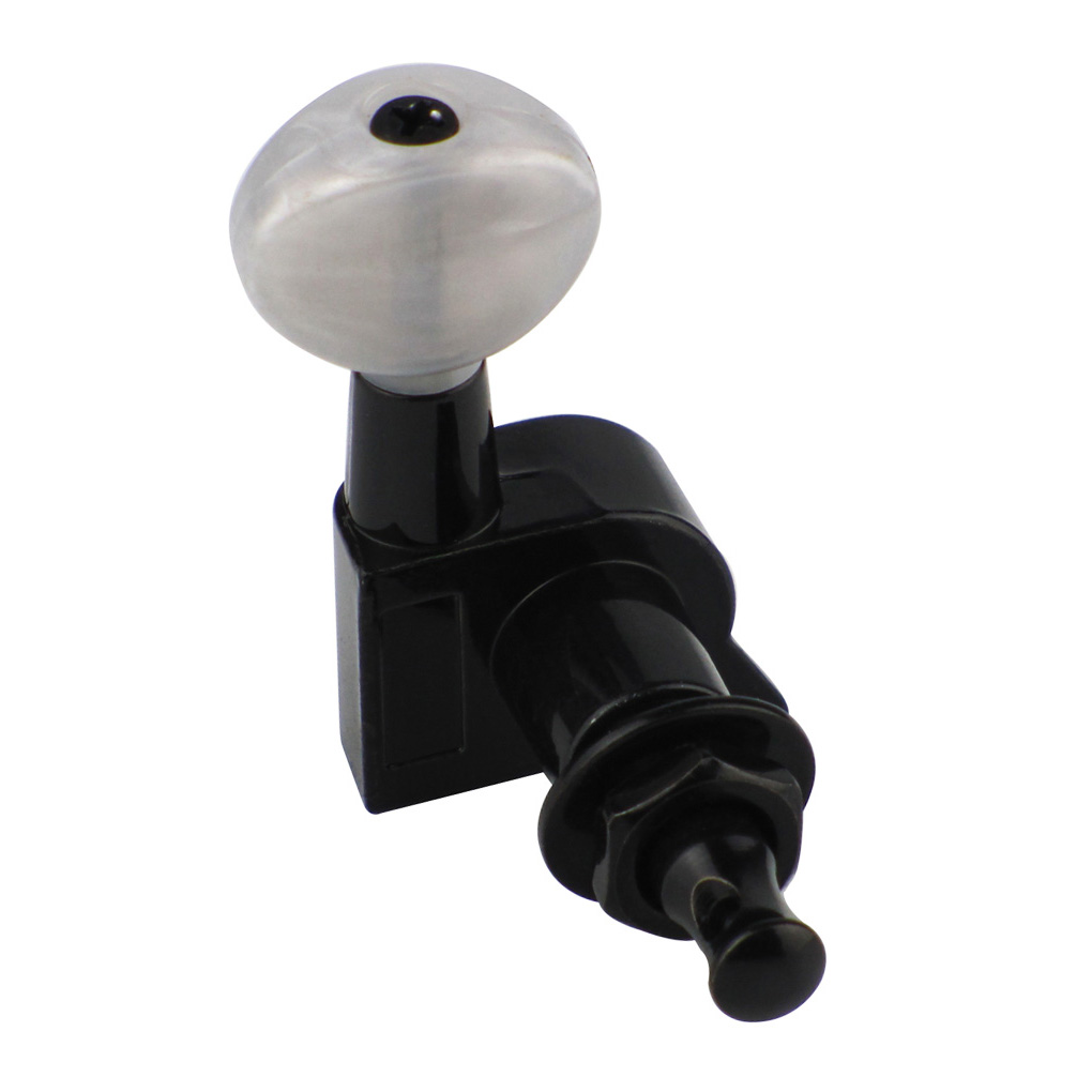 Set of 3L 3R Guitar Tuning Pegs Tuners Machine Heads Black & Pearl
