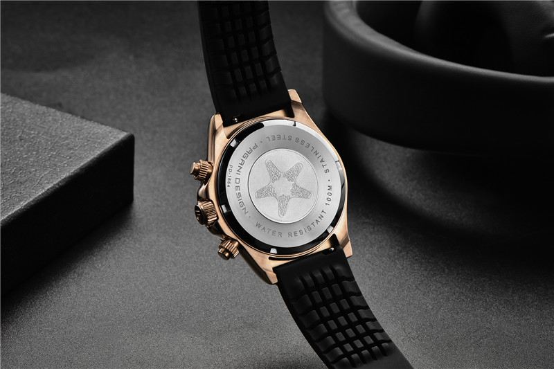 PAGANI DESIGN Men's Business Quartz Wrist Watch Silicone