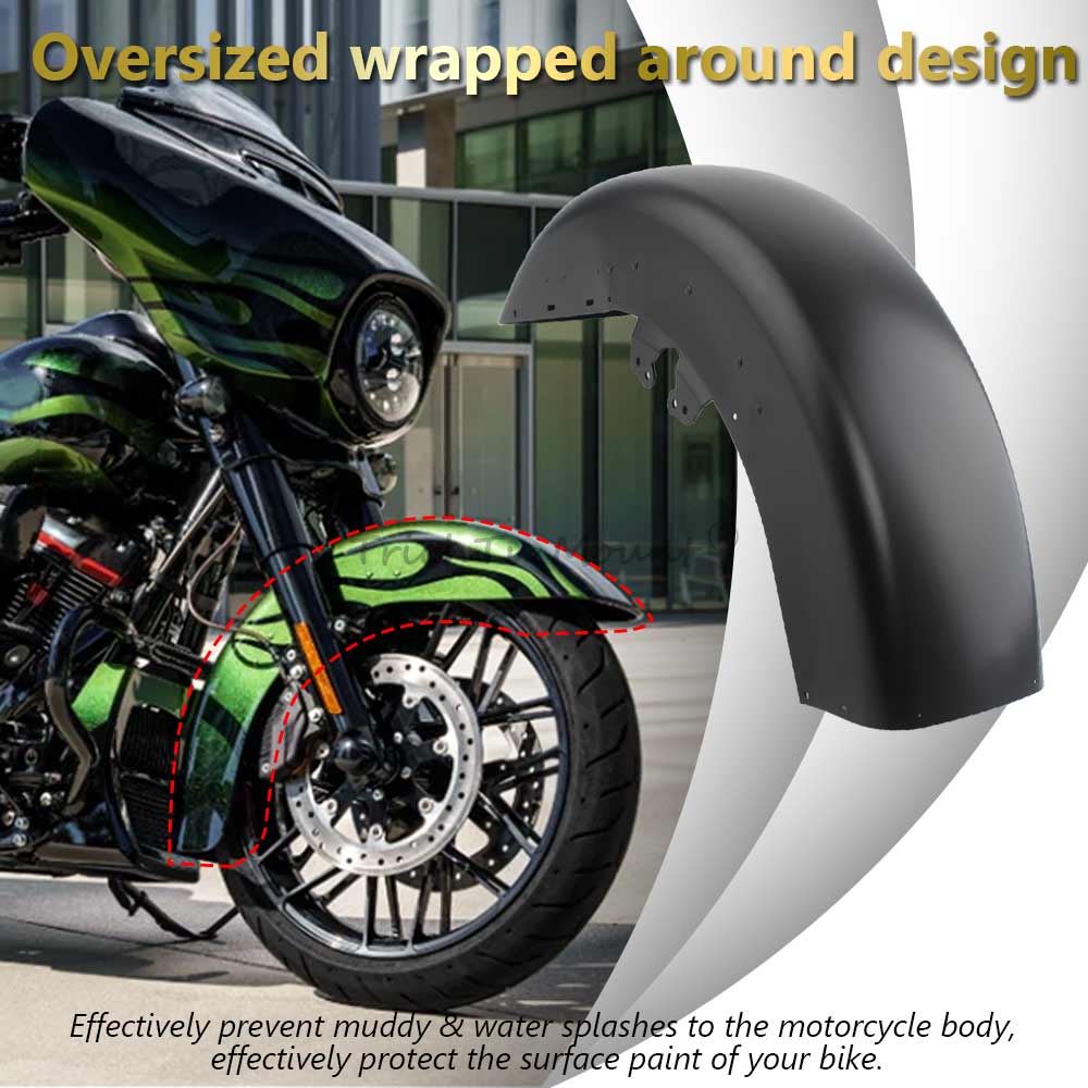 Front Fender Unpainted Black For Harley Road Glide FLTRX Special