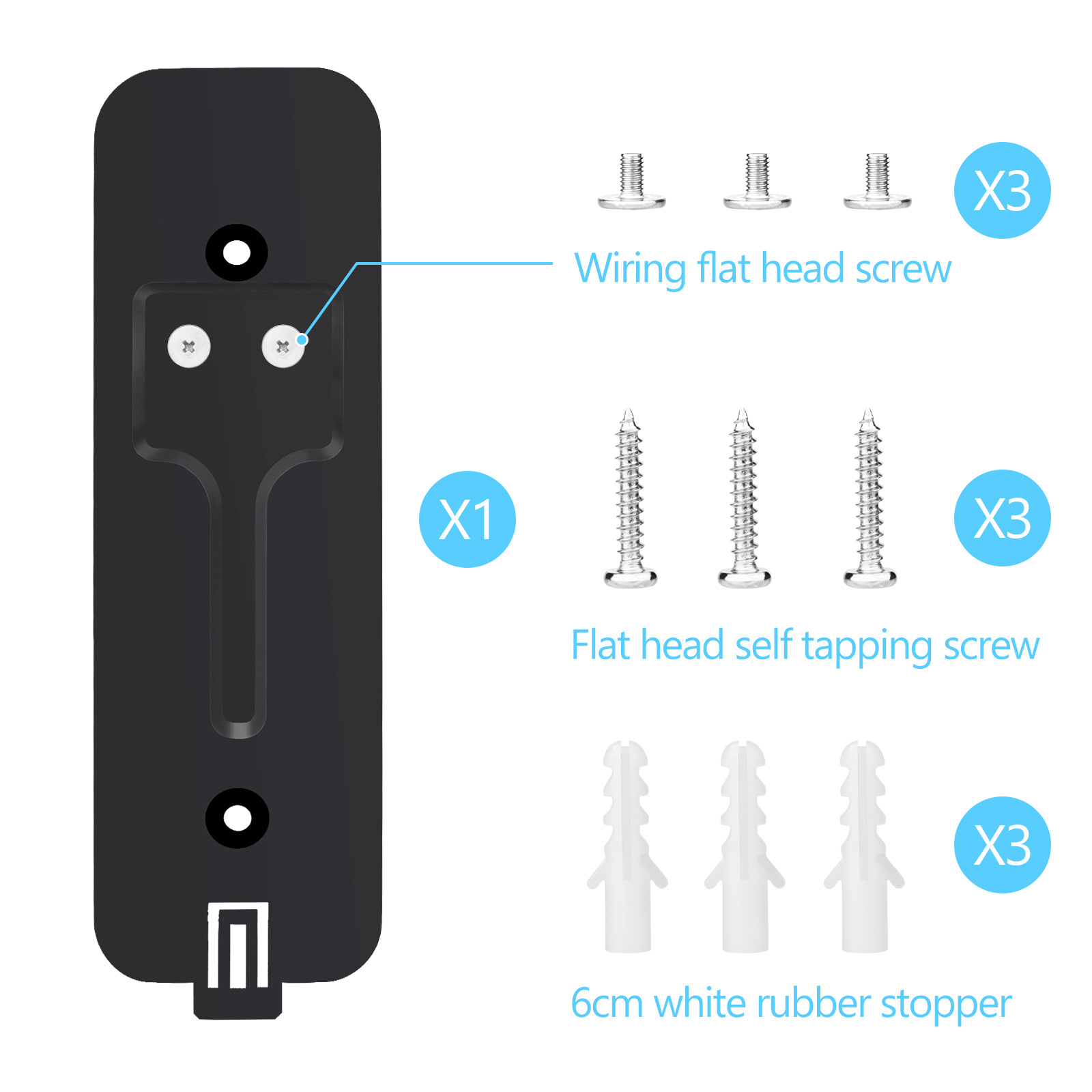 Ring Video Doorbell 2 Gen 2 Mounting Bracket Kit – Backplate, Wiring, Screws & Wall Anchors