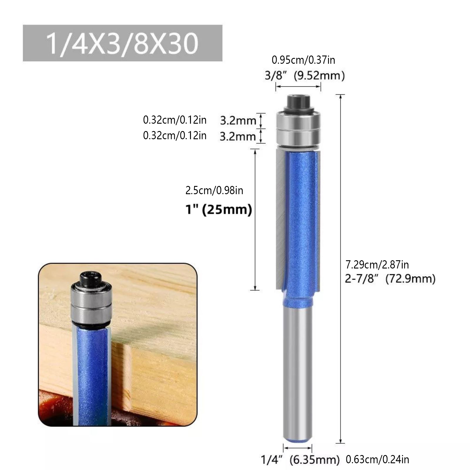 Draper 1/4 Inch Router Bit 10x25mm Straight – For Laminates And Formica (7 TPI) - View #9