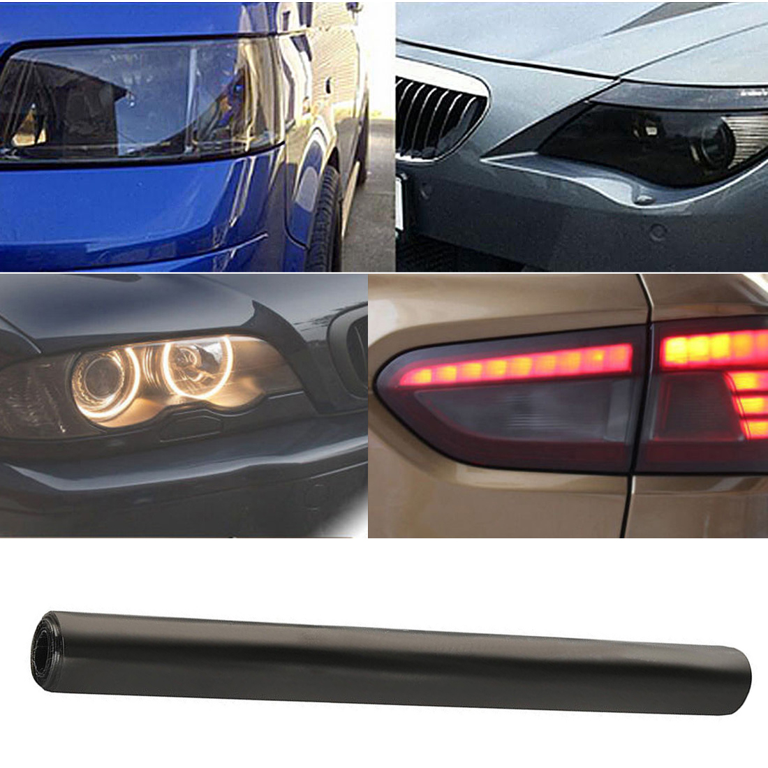 30x 150cm Tint Film Headlights Tail lights Car Vinyl Wrap Light Smoke Black New eBay