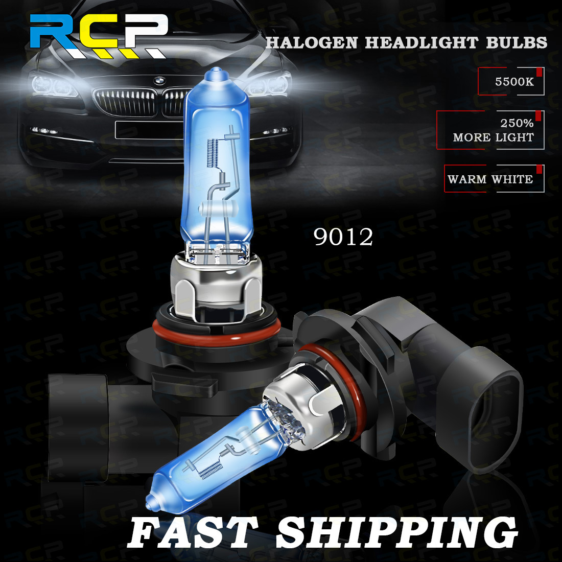 2PCS Repuesto Original 9012 HIR2 55W Halógeno Faro Bombilla PX22D