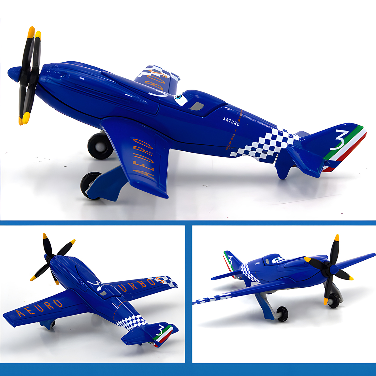 Disney Pixar Planes Model Plane NO.17 Yellow bird+No.3 Plane1:55