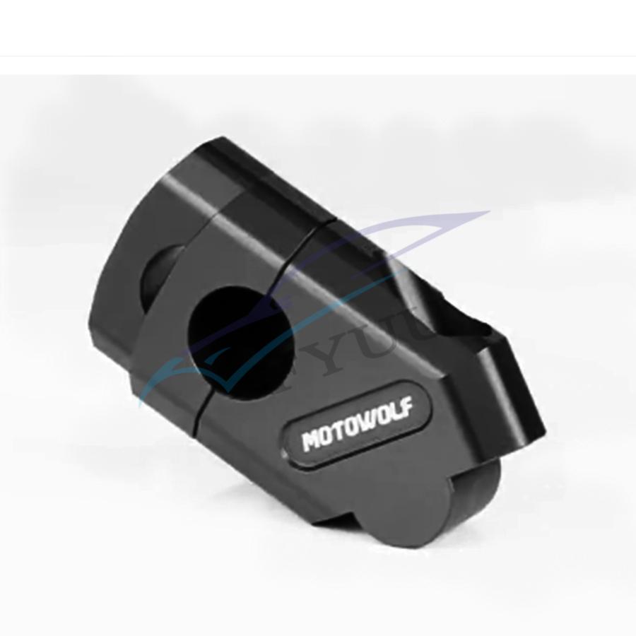 2 Pcs Cnc Motorcycle Atv Handlebar Riser Mount Clamp Left